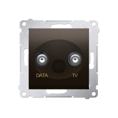 Simon 54 Gniazdo TV-DATA. Dwa porty wyjściowe typu "F" . Częstotliwość dla wejścia 5-1000 MHz brąz mat DAD1.01/46 KONTAKT (DAD1.01/46)