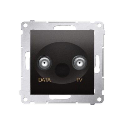 Simon 54 Gniazdo TV-DATA. Dwa porty wyjściowe typu "F" . Częstotliwość dla wejścia 5-1000 MHz antracyt DAD1.01/48 KONTAKT (DAD1.01/48)