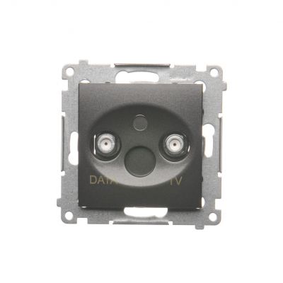Simon 54 Gniazdo TV-DATA. Dwa porty wyjściowe typu "F" . Częstotliwość dla wejścia 5-1000 MHz antracyt DAD1.01/48 KONTAKT (DAD1.01/48)