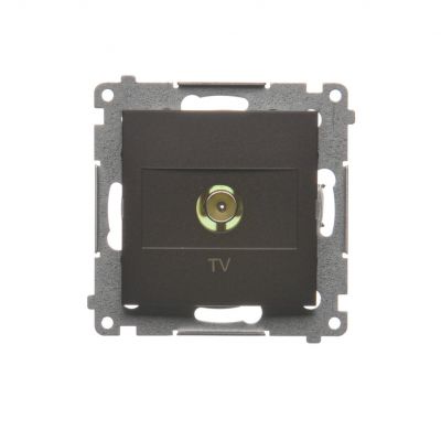 Simon 54 Gniazdo antenowe TV pojedyncze . Do instalacji indywidualnych brąz mat DAK1.01/46 KONTAKT (DAK1.01/46)