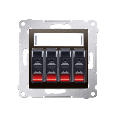 Simon 54 Gniazdo głośnikowe 4-krotne z polem opisowym . Przekrój przewodów dla wejścia i wyjścia 25 mm2 brąz mat DGL34.01/46 KONTAKT (DGL34.01/46)
