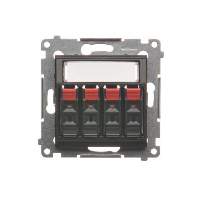 Simon 54 Gniazdo głośnikowe 4-krotne z polem opisowym . Przekrój przewodów dla wejścia i wyjścia 25 mm2 brąz mat DGL34.01/46 KONTAKT (DGL34.01/46)