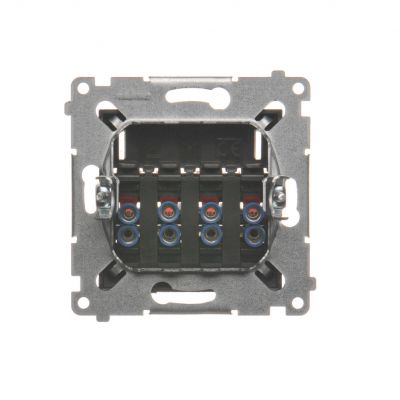 Simon 54 Gniazdo głośnikowe 4-krotne z polem opisowym . Przekrój przewodów dla wejścia i wyjścia 25 mm2 brąz mat DGL34.01/46 KONTAKT (DGL34.01/46)