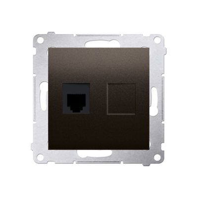 Simon 54 Gniazdo telefoniczne pojedyncze RJ12 brąz mat DT1.01/46 KONTAKT (DT1.01/46)