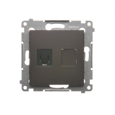 Simon 54 Gniazdo telefoniczne pojedyncze RJ12 brąz mat DT1.01/46 KONTAKT (DT1.01/46)