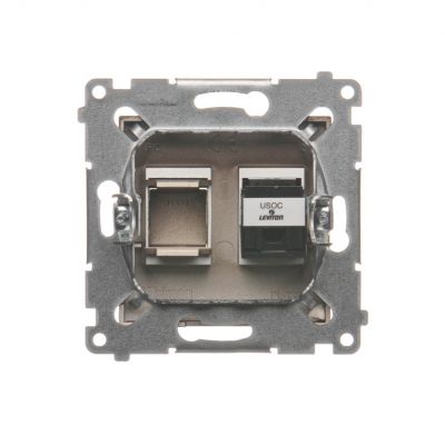 Simon 54 Gniazdo telefoniczne pojedyncze RJ12 brąz mat DT1.01/46 KONTAKT (DT1.01/46)