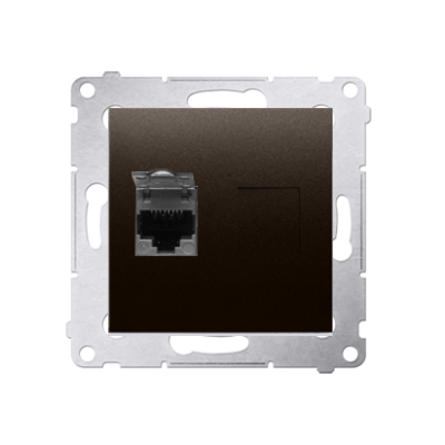 Simon 54 Gniazdo komputerowe pojedyncze RJ45 kategoria 6 ekranowane z przesłoną przeciwkurzową brąz mat D61E.01/46 KONTAKT (D61E.01/46)