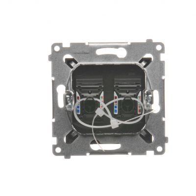 Simon 54 Gniazdo komputerowe podwójne RJ45 kategoria 6 z przesłoną przeciwkurzową brąz mat D62.01/46 KONTAKT (D62.01/46)