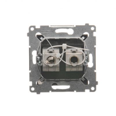 Simon 54 Gniazdo komputerowe podwójne RJ45 kategoria 6 ekranowane z przesłoną przeciwkurzową brąz mat D62E.01/46 KONTAKT (D62E.01/46)