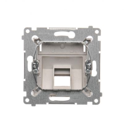 Simon 54 Pokrywa gniazd teleinformatycznych na Keystone skośna pojedyncza z polem opisowym . Montaż na łapki i wkręty brąz mat DKP1S.01/46 KONTAKT (DKP1S.01/46)