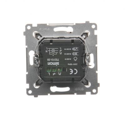 Simon 54 Ściemniacz dwuprzyciskowy 40–500 W (300 VA) brąz mat D75310.01/46 KONTAKT (D75310.01/46)