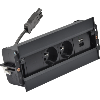 SIMON 480 TS48-610E20B00-44 Spinner 2 gn. typ E + ładowarka USB typ A+C złącze w układzie Wieland 48610E20B000000-44 KONTAKT (48610E20B000000-44)