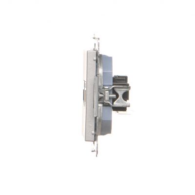 Simon 55 Gniazdo komputerowe RJ45 kategoria 5e + telefoniczne RJ12 Aluminium mat T5F.01/143 KONTAKT (T5F.01/143)