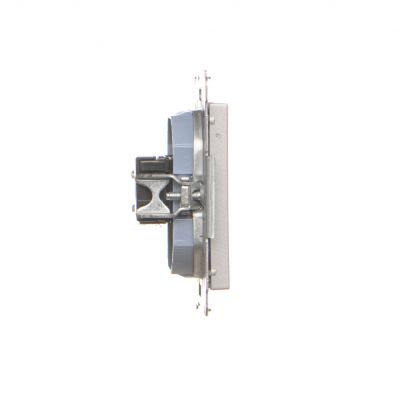 Simon 55 Gniazdo komputerowe RJ45 kategoria 5e + telefoniczne RJ12 Aluminium mat T5F.01/143 KONTAKT (T5F.01/143)