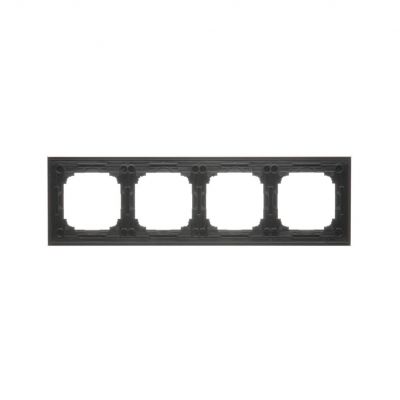 Simon 55 Ramka poczwórna 4-krotna Nature Szkło mrożone czarne TRN4/179 KONTAKT (TRN4/179)