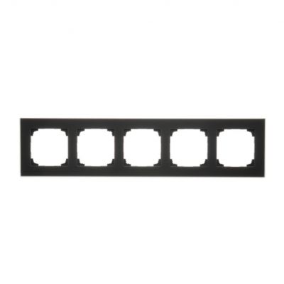 Simon 55 Ramka pięciokrotna 5-krotna Nature Szkło mrożone czarne TRN5/179 KONTAKT (TRN5/179)