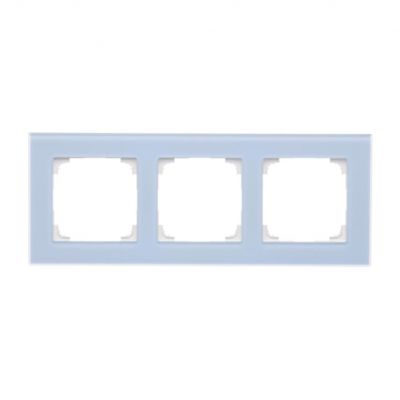 Simon 55 Ramka potrójna 3-krotna Nature Szkło mrożone błękitne TRN3/180 KONTAKT (TRN3/180)