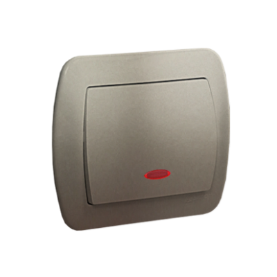 Simon Akord Łącznik pojedynczy jednobiegunowy z podświetleniem zaciski śrubowe satynowy AW1L/29 KONTAKT (AW1L/29)