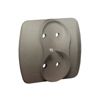 Simon Akord Gniazdo wtyczkowe bez uziemienia podwójne Σ16A 250V zaciski śrubowe satynowy AG2/29 (AG2/29)