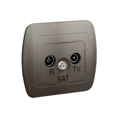 Simon Akord Gniazdo antenowe R-TV-SAT końcowe. Może być użyte jako gniazdo zakończeniowe do gniazd przelotowych R-TV-SAT satynowy AAS/29 KONTAKT (AAS/29)