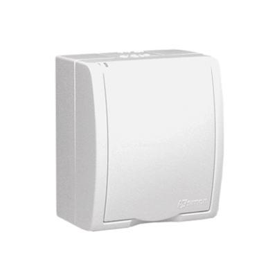 Simon Aquarius Gniazdo wtyczkowe z uziemieniem bryzgoszczelne IP54 klapka biała z przesłonami torów prądowych 16A 250V zaciski śrubowe biały AQGZ1Z/11 AQGZ1z/11 KONTAKT (AQGZ1z/11)