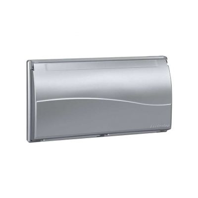 Simon Connect Ramka 4-modułowa do puszki SBM450 z pokrywą 8x K45 aluminium SBMT402/8 KONTAKT (SBMT402/8)