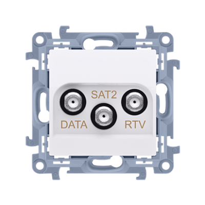 Simon 10 Gniazdo antenowe końcowe RTV-DATA-SAT 1x wejście: 5÷2400 MHz biały CADSATF.01/11 KONTAKT (CADSATF.01/11)