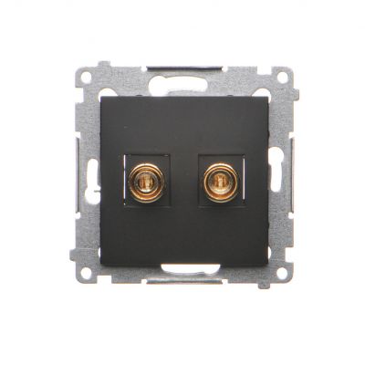 Simon 54 Gniazdo głośnikowe pojedyncze . Przekrój przewodów dla wyjścia do 6 mm2 czarny DGL2.01/49 KONTAKT (DGL2.01/49)