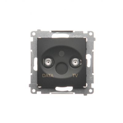Simon 54 Gniazdo TV-DATA. Dwa porty wyjściowe typu "F" . Częstotliwość dla wejścia 5-1000 MHz czarny DAD1.01/49 KONTAKT (DAD1.01/49)