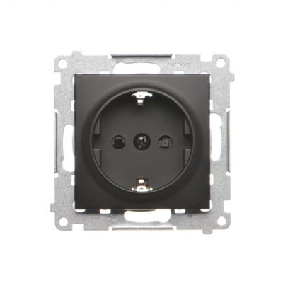 Simon 54 Gniazdo Schuko z przesłonami 16A 250V zaciski śrubowe czarny DGSz1Z.01/49 KONTAKT (DGSz1Z.01/49)