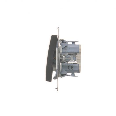 Simon 54 Łącznik dwubiegunowy z podświetleniem LED 10A 250V szybkozłączka czarny DW2L.01/49 KONTAKT (DW2L.01/49)