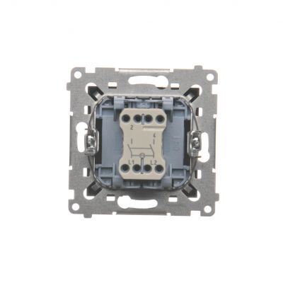 Simon 54 Łącznik dwubiegunowy z podświetleniem LED 10A 250V szybkozłączka czarny DW2L.01/49 KONTAKT (DW2L.01/49)