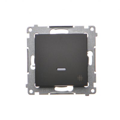 Simon 54 Łącznik krzyżowy z podświetleniem LED 10A 250V szybkozłączka czarny DW7L.01/49 KONTAKT (DW7L.01/49)