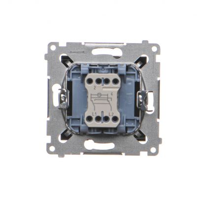 Simon 54 Łącznik krzyżowy z podświetleniem LED 10A 250V szybkozłączka czarny DW7L.01/49 KONTAKT (DW7L.01/49)