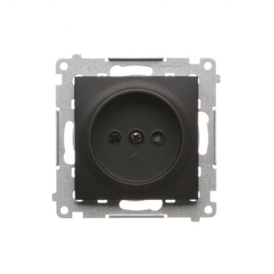 Simon 54 Gniazdo wtyczkowe bez uziemienia z przesłonami 16A 250V zaciski śrubowe czarny DG1Z.01/49 KONTAKT (DG1Z.01/49)