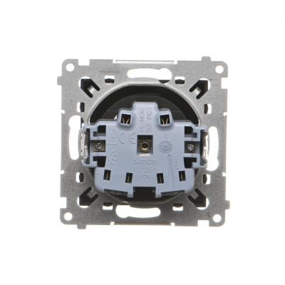 Simon 54 Gniazdo wtyczkowe bez uziemienia z przesłonami 16A 250V zaciski śrubowe czarny DG1Z.01/49 KONTAKT (DG1Z.01/49)