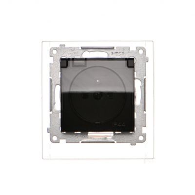 Simon 54 Gniazdo wtyczkowe do wersji IP44 Z USZCZELKĄ 16A 250V zaciski śrubowe klapka transparentna czarny *Uszczelka do ramek S54 PREMIUM DGZ1BZ.01/49A KONTAKT (DGZ1BZ.01/49A)