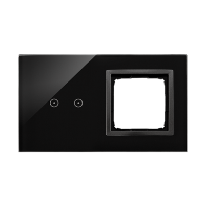 Simon 54 Touch Panel dotykowy S54 Touch 2 moduły 2 pola dotykowe poziome + 1 otwór na osprzęt S54 zastygła lawa DSTR220/73 KONTAKT (DSTR220/73)