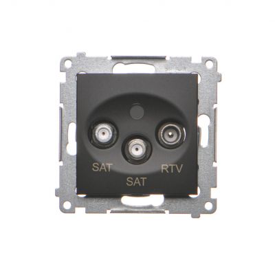 Simon 54 Gniazdo antenowe satelitarne podwójne SAT-SAT-RTV czarny DASK2.01/49 KONTAKT (DASK2.01/49)
