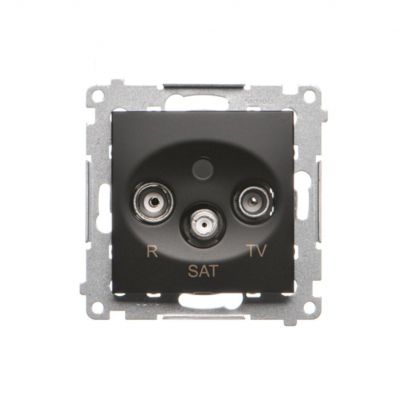 Simon 54 Gniazdo antenowe R-TV-SAT przelotowe czarny DASP.01/49 KONTAKT (DASP.01/49)