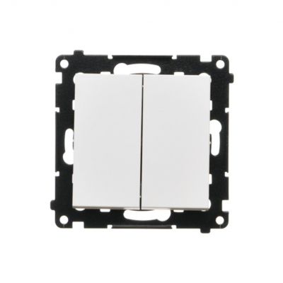 Simon 55 Przycisk zwierny podwójny zwierny bez piktogramu szybkozłączka Biały mat TP2.01/111 KONTAKT (TP2.01/111)