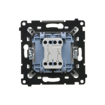 Simon 55 Przycisk zwierny podwójny zwierny bez piktogramu szybkozłączka Biały mat TP2.01/111 KONTAKT (TP2.01/111)