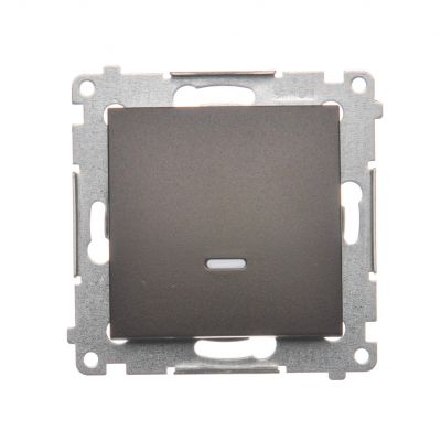 Łącznik pojedynczy jednobiegunowy z podświetleniem LED 16AX 250V zaciski śrubowe brąz mat (met.) DW1AL.01/46 KONTAKT (DW1AL.01/46)