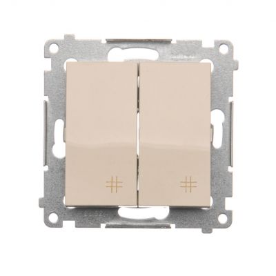 Simon 54 Łącznik krzyżowy podwójny 10A 250V szybkozłączka kremowy DW7/2.01/41 KONTAKT (DW7/2.01/41)
