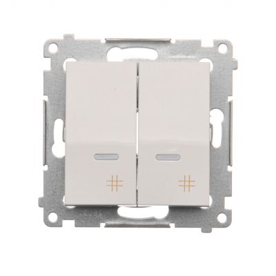 Simon 54 Łącznik krzyżowy podwójny z podświetleniem 10A 250V szybkozłączka biały DW7/2L.01/11 KONTAKT (DW7/2L.01/11)