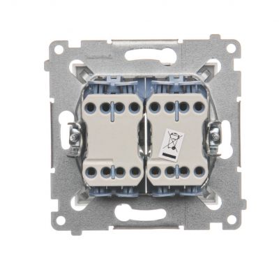 Simon 54 Łącznik krzyżowy podwójny z podświetleniem 10A 250V szybkozłączka biały DW7/2L.01/11 KONTAKT (DW7/2L.01/11)
