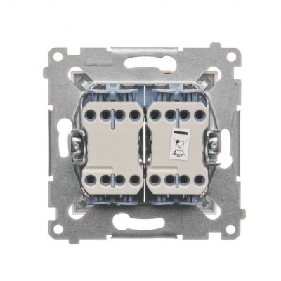 Simon 54 Łącznik krzyżowy podwójny z podświetleniem 10A 250V szybkozłączka złoty mat DW7/2L.01/44 KONTAKT (DW7/2L.01/44)