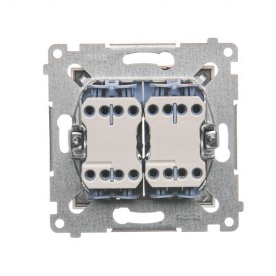 Simon 54 Łącznik krzyżowy podwójny z podświetleniem 10A 250V szybkozłączka brąz mat DW7/2L.01/46 KONTAKT (DW7/2L.01/46)