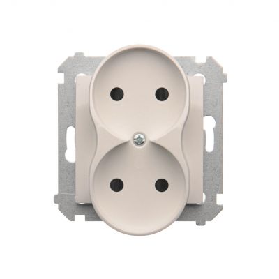 Simon 54 Nature Gniazdo wtyczkowe bez uziemienia z przesłonami podwójne do ramek NATURE 16A 250V zaciski śrubowe biały DG2MZN.01/11 KONTAKT (DG2MZN.01/11)