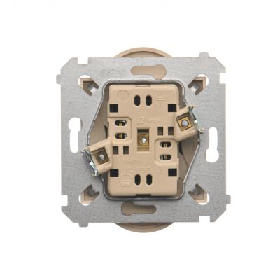Simon 54 Nature Gniazdo wtyczkowe bez uziemienia z przesłonami podwójne do ramek NATURE 16A 250V zaciski śrubowe kremowy DG2MZN.01/41 KONTAKT (DG2MZN.01/41)